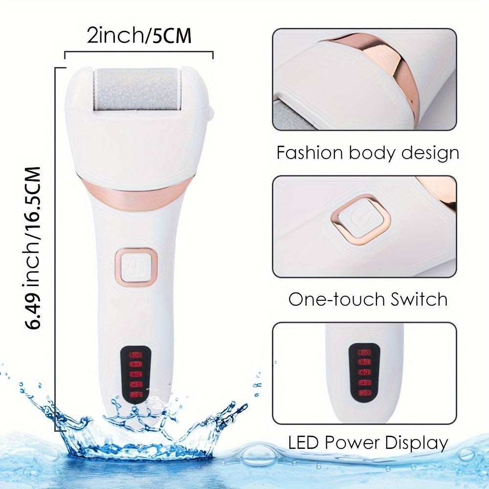 Electric Foot Grinder & Callus Remover | Rechargeable Pedicure Kit with 3 Roller Heads
