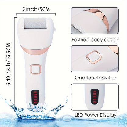 Electric Foot Grinder & Callus Remover | Rechargeable Pedicure Kit with 3 Roller Heads