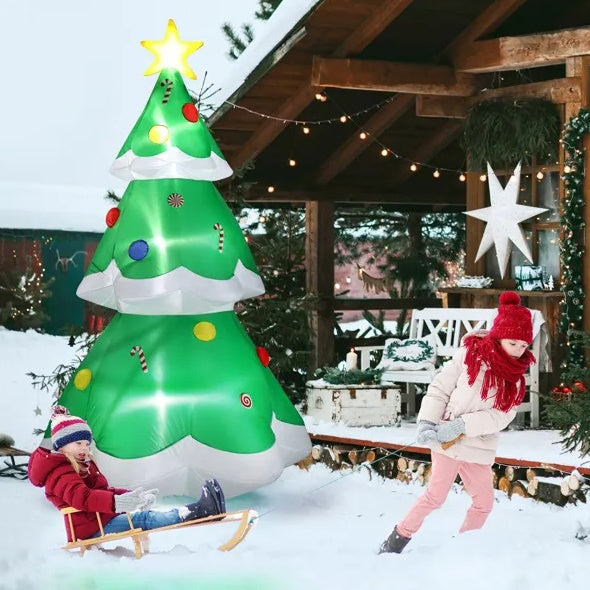 6.9FT Inflatable Christmas Tree | Lighted Holiday Yard Decoration with LED Lights