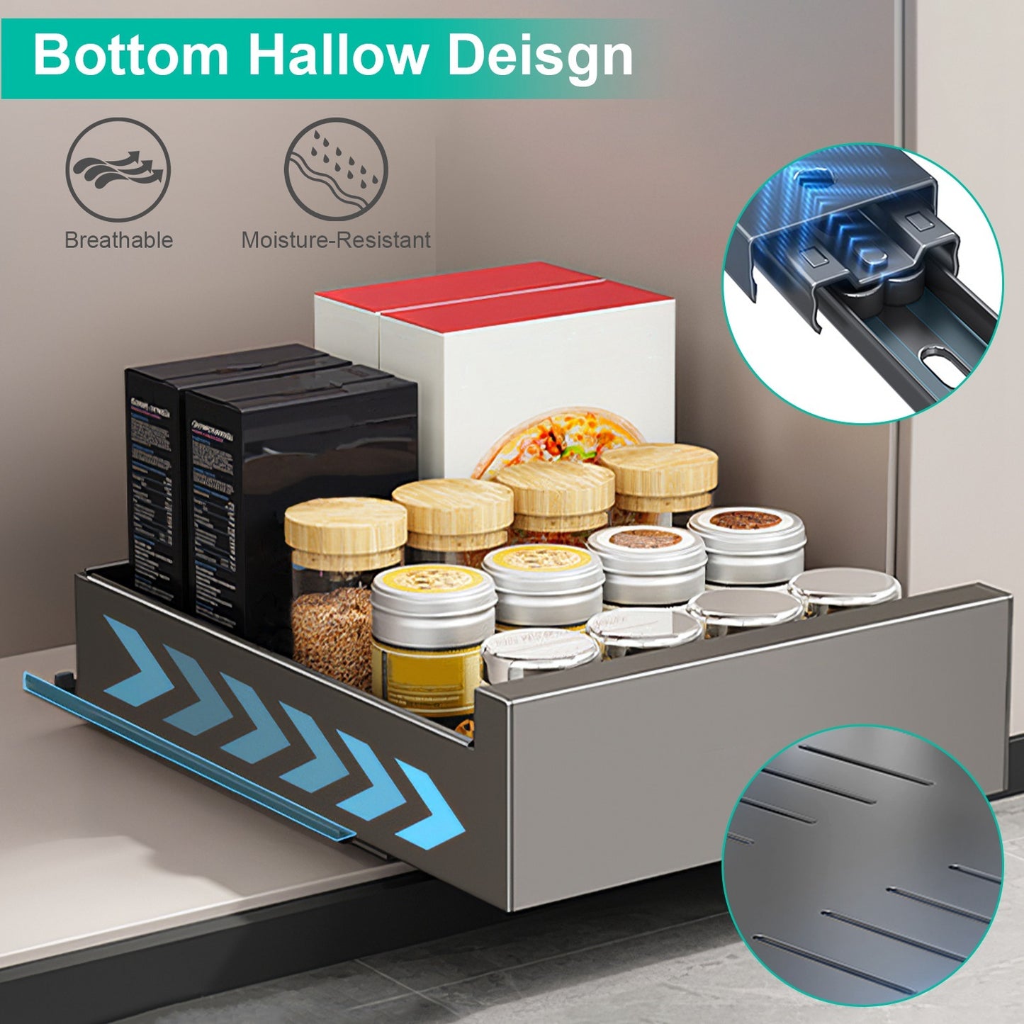 Pull-Out Cabinet Organizer | Slide-Out Storage Drawer for Kitchen & Bathroom