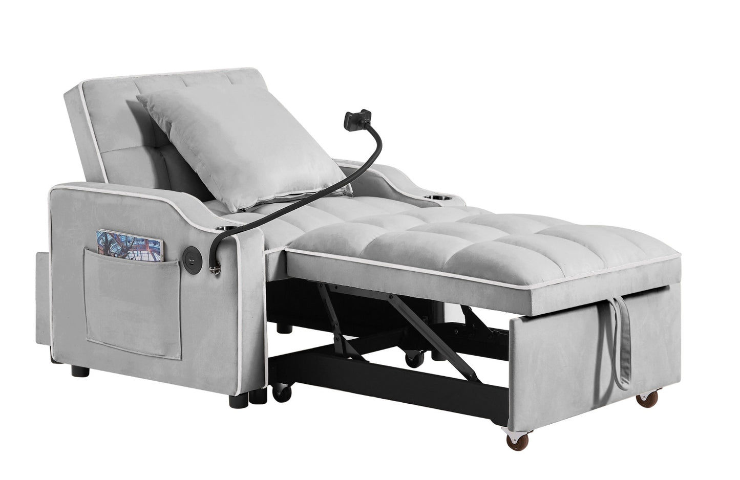 Single-Seat Convertible Chair Bed | Lounger, Sleeper, and Recliner